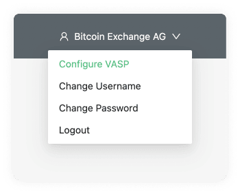 Configure your VASP dropdown