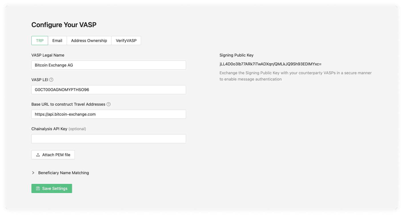 Own VASP configuration