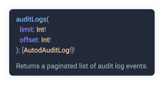 Graphiql Audit Log Type