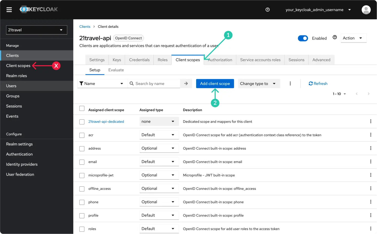 Keycloak Add Client Scope