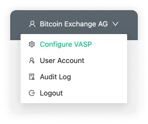 Configure your VASP dropdown