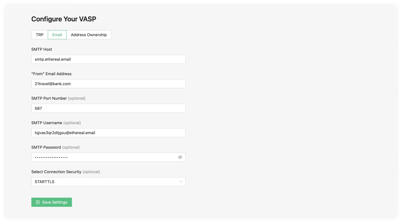 Configure your VASP Email