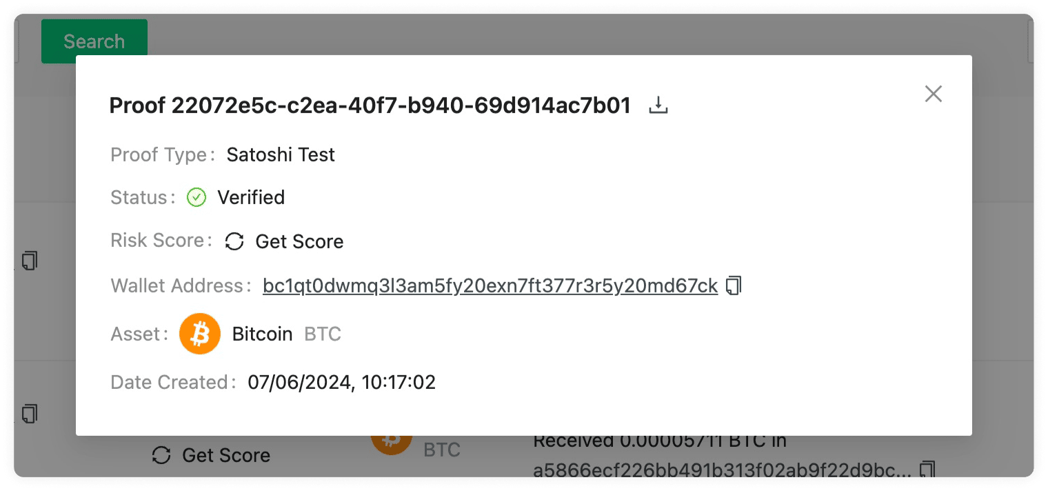 Self Hosted Wallets Details Satoshi Test