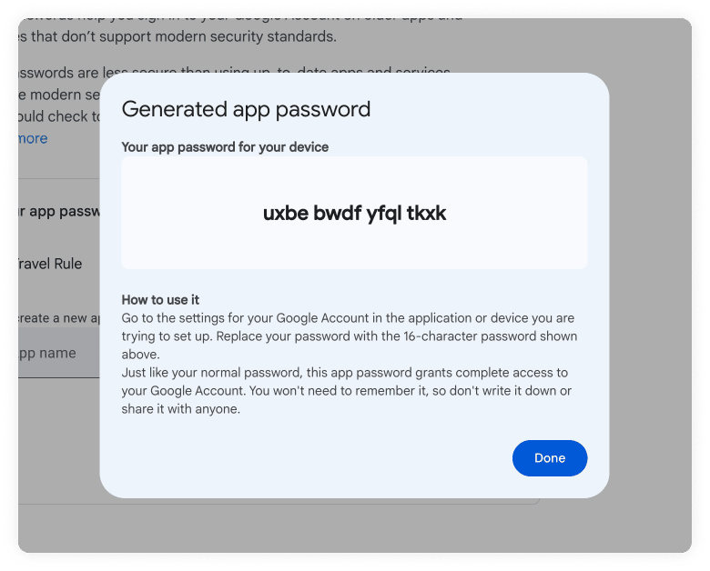 Google App Password