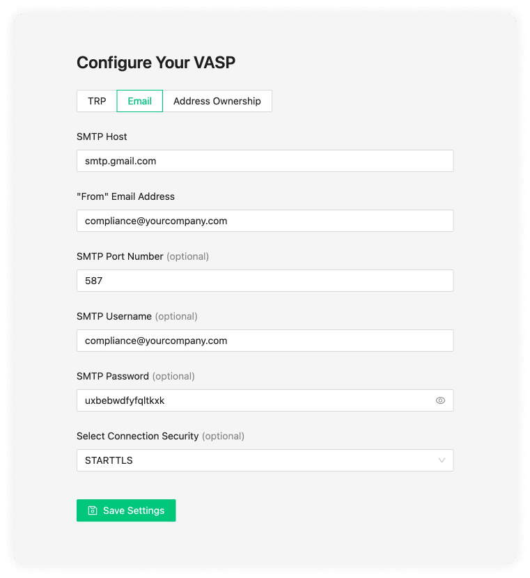 Google SMTP Settings