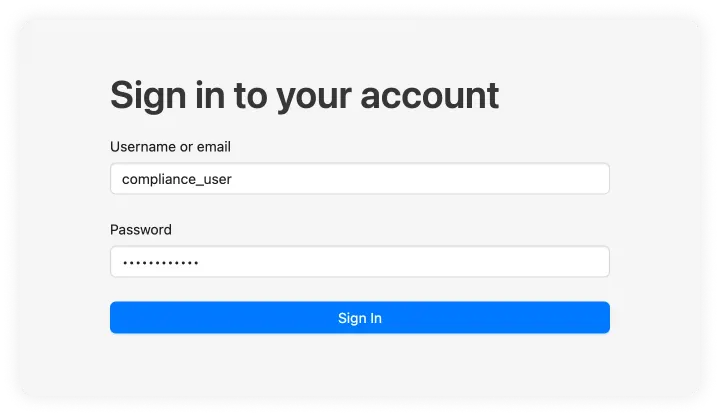 Initial login