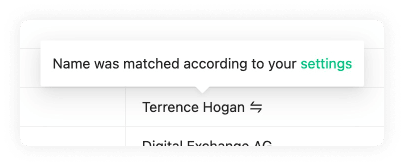 Transaction Beneficiary Name Matching