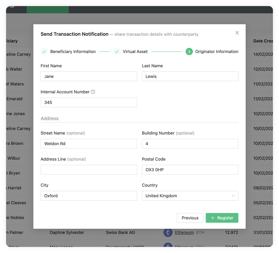 Send Transaction Notification Originator