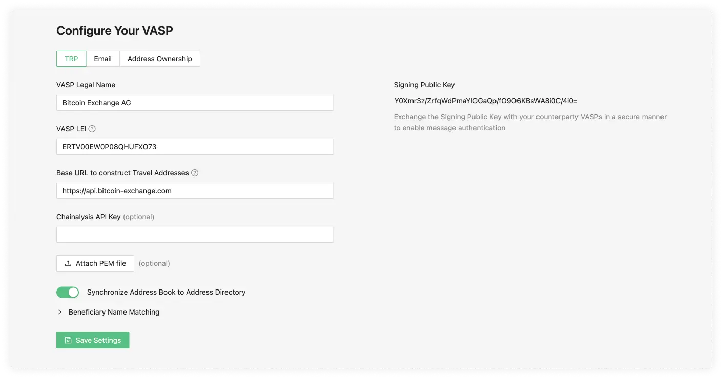 Own VASP configuration