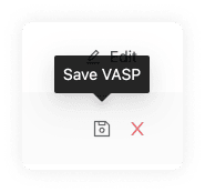 Counterparty VASP Edit Save VASP