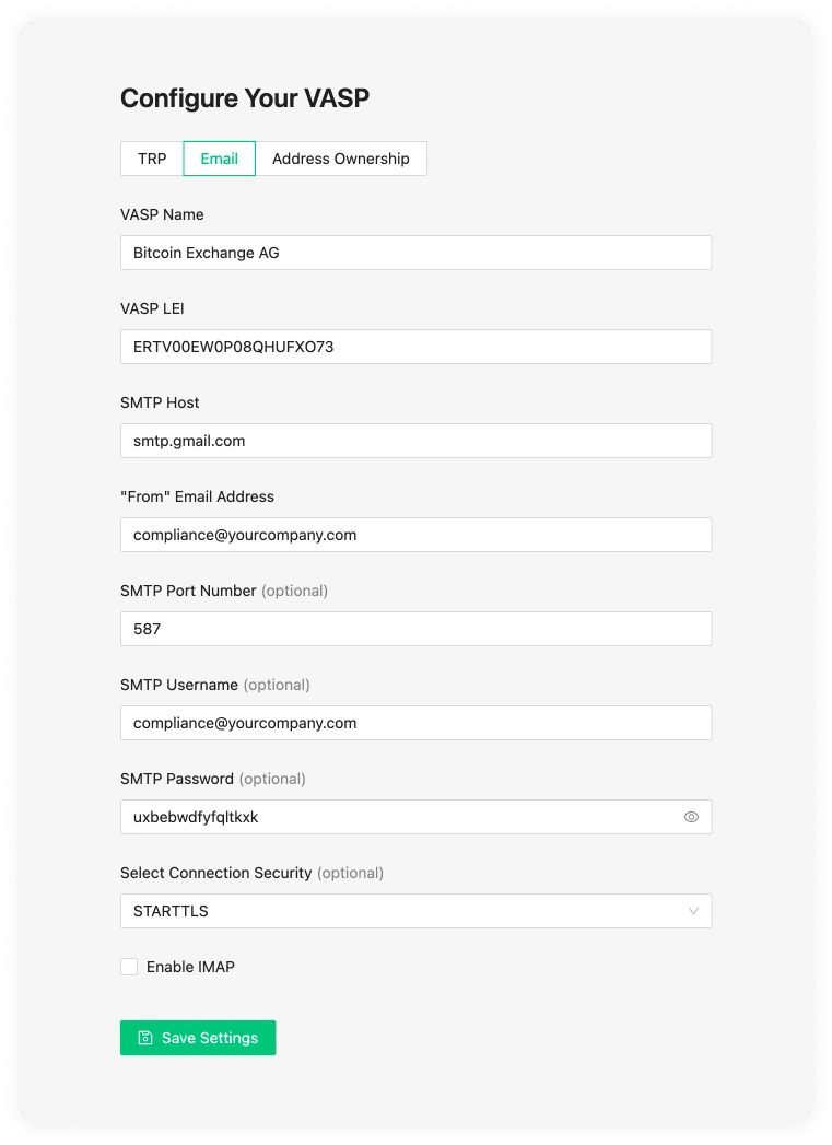 Google SMTP Settings