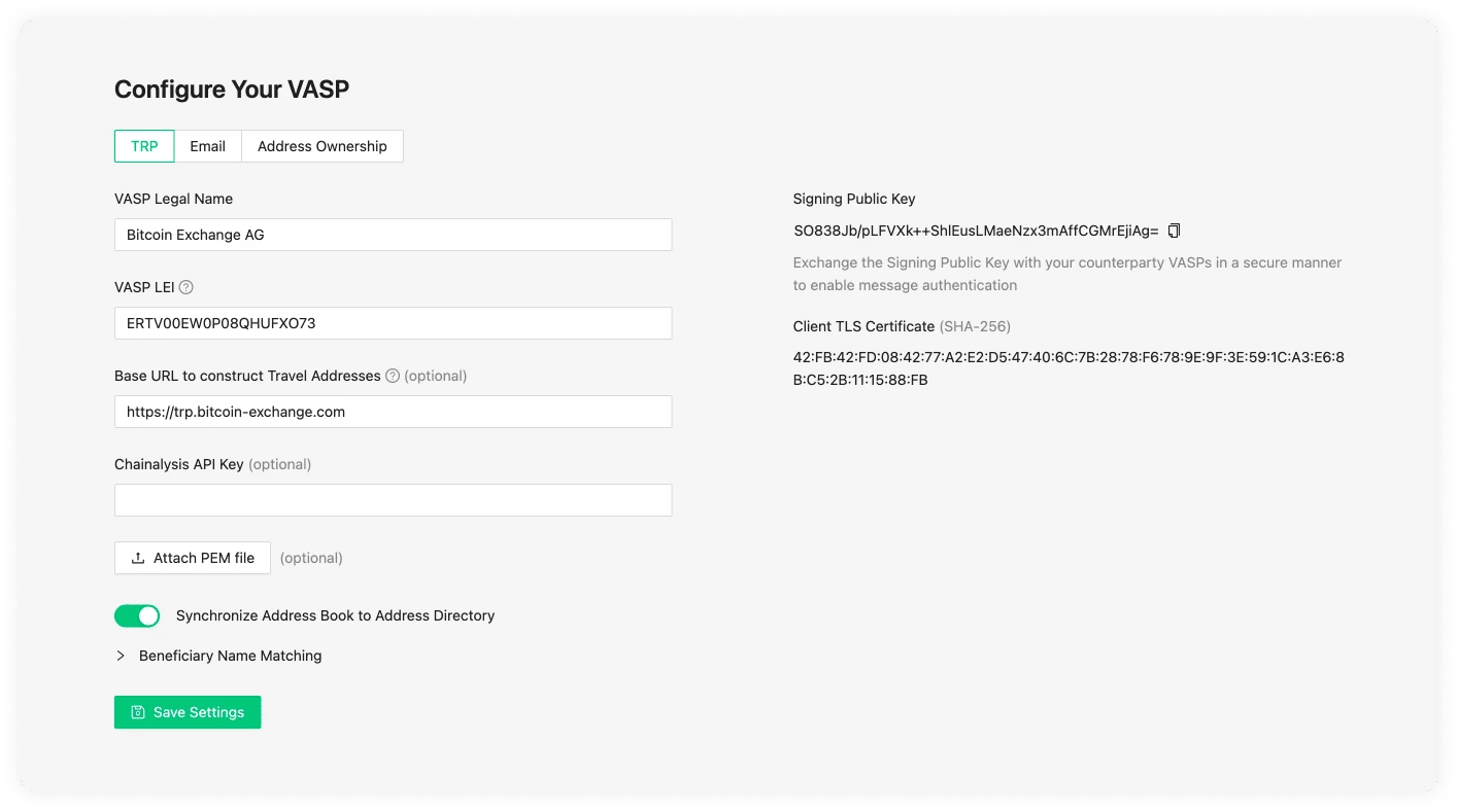 Own VASP configuration