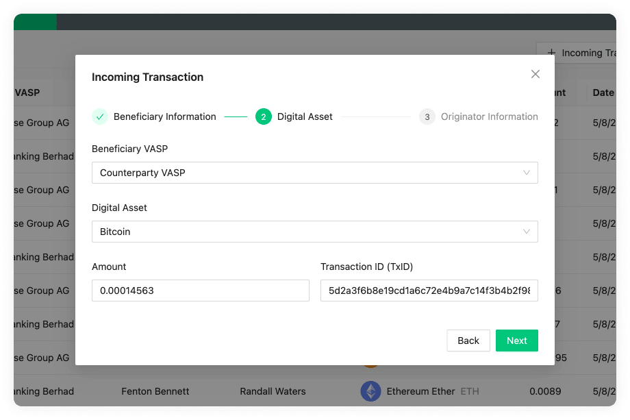 Incoming Transaction Digital Asset