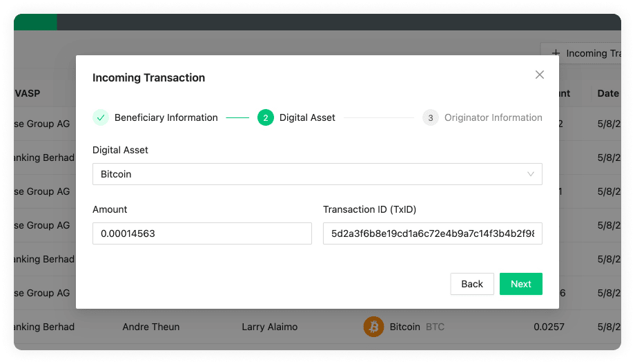 Incoming Transaction Digital Asset