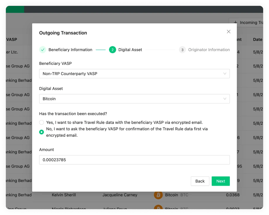 Outgoing Transaction Digital Asset Email