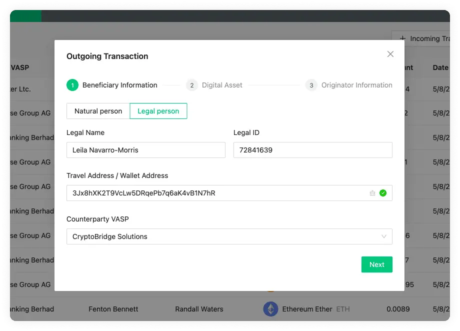 Outgoing Transaction Beneficiary Email
