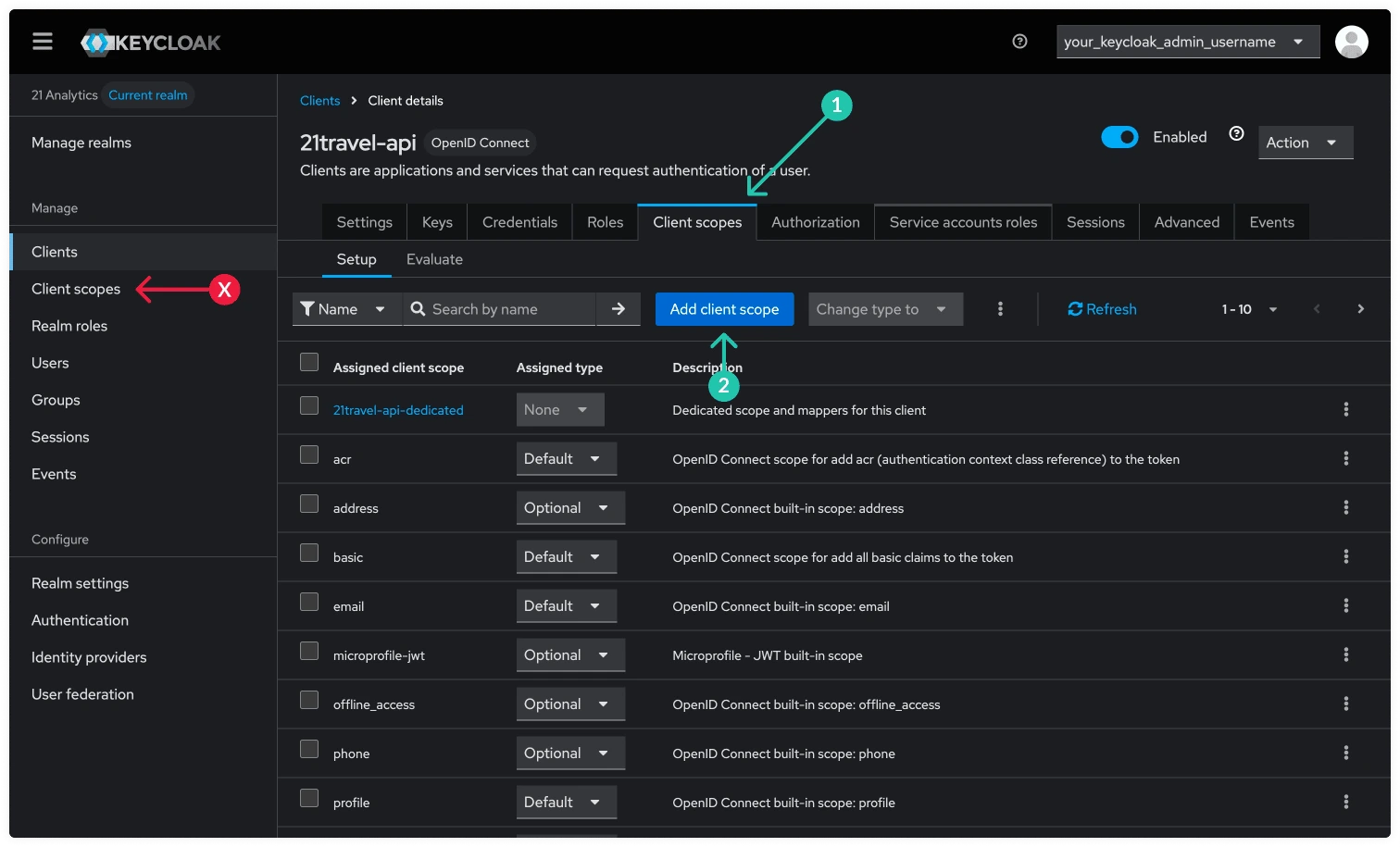 Keycloak Add Client Scope