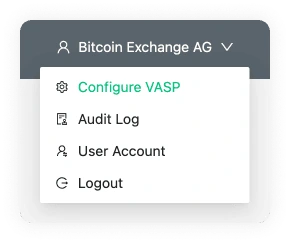 Configure your VASP dropdown