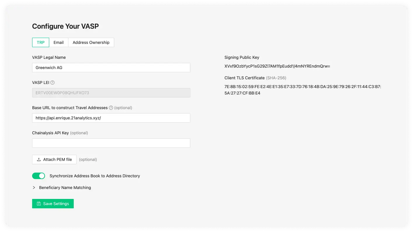 Own VASP configuration