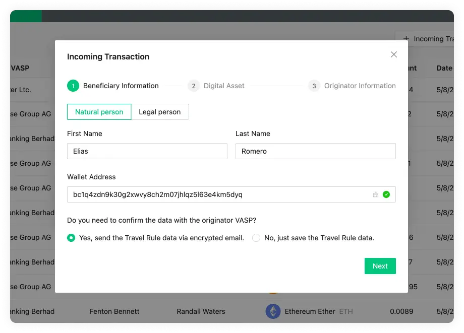 Incoming Transaction Beneficiary Natural Name