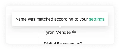 Transaction Beneficiary Name Matching