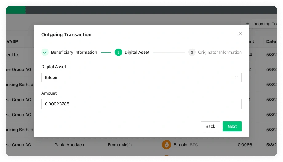 Outgoing Transaction Digital Asset TRP