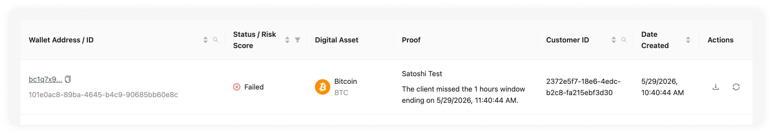 Satoshi Test Expire Proof Entry