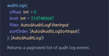 Graphiql Audit Log Type