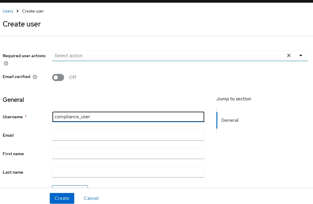 Keycloak Create User