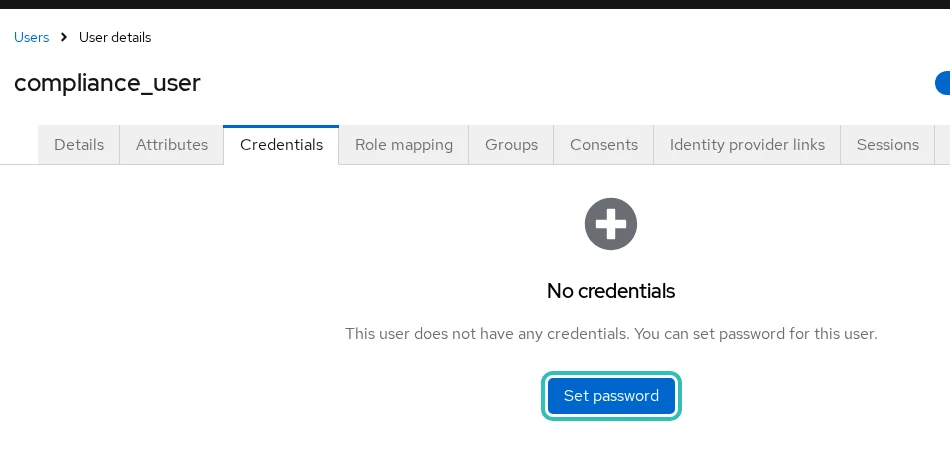 Keycloak User Credentials