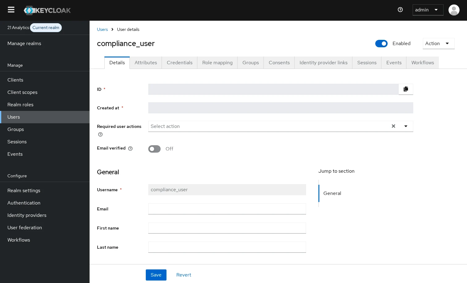 Keycloak User Details