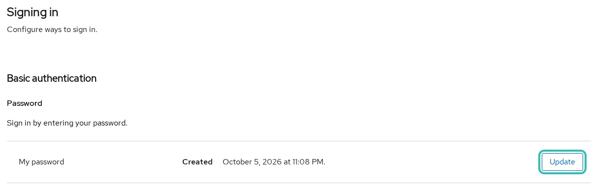 Keycloak Password Update
