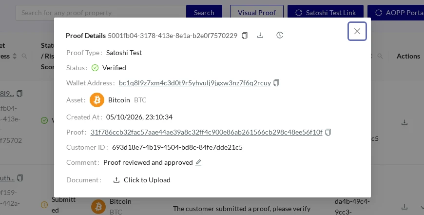 Self Hosted Wallets Details Satoshi Test