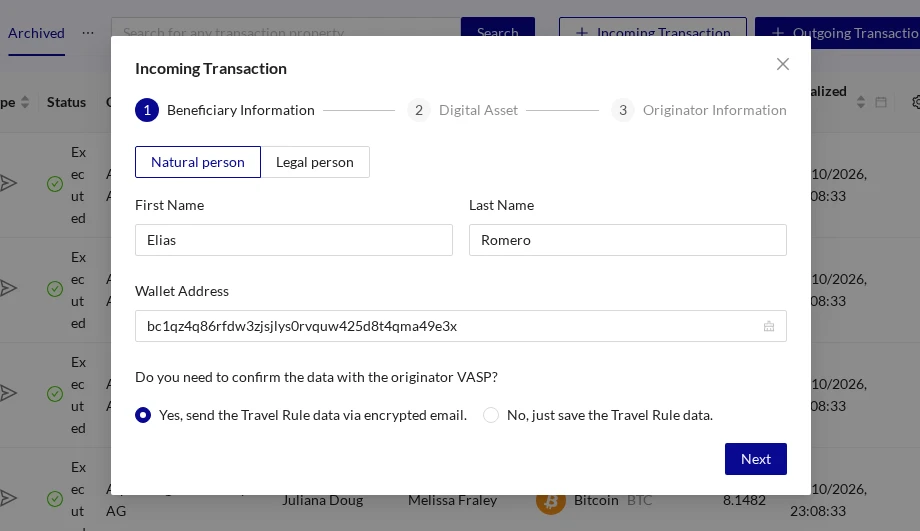 Incoming Transaction Beneficiary Natural Name