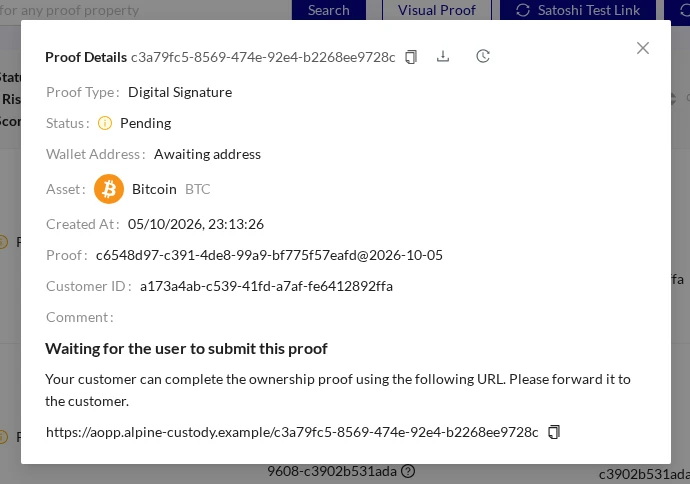 Pending Signature Proof Details